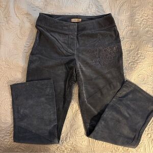 Stylish Gray Floral Women's Corduroy Pants